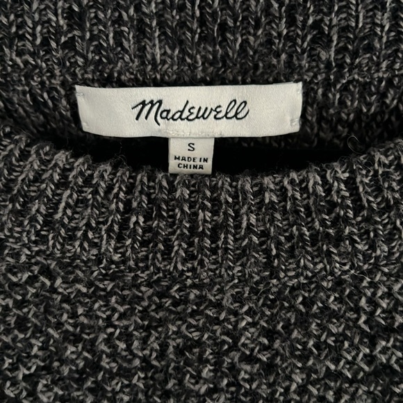 Madewell Province Sweater Size S Black Cross Over Layered Back Pullover Knit Top - Picture 5 of 10